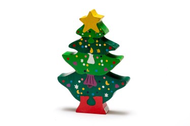 Wooden Xmas tree puzzle